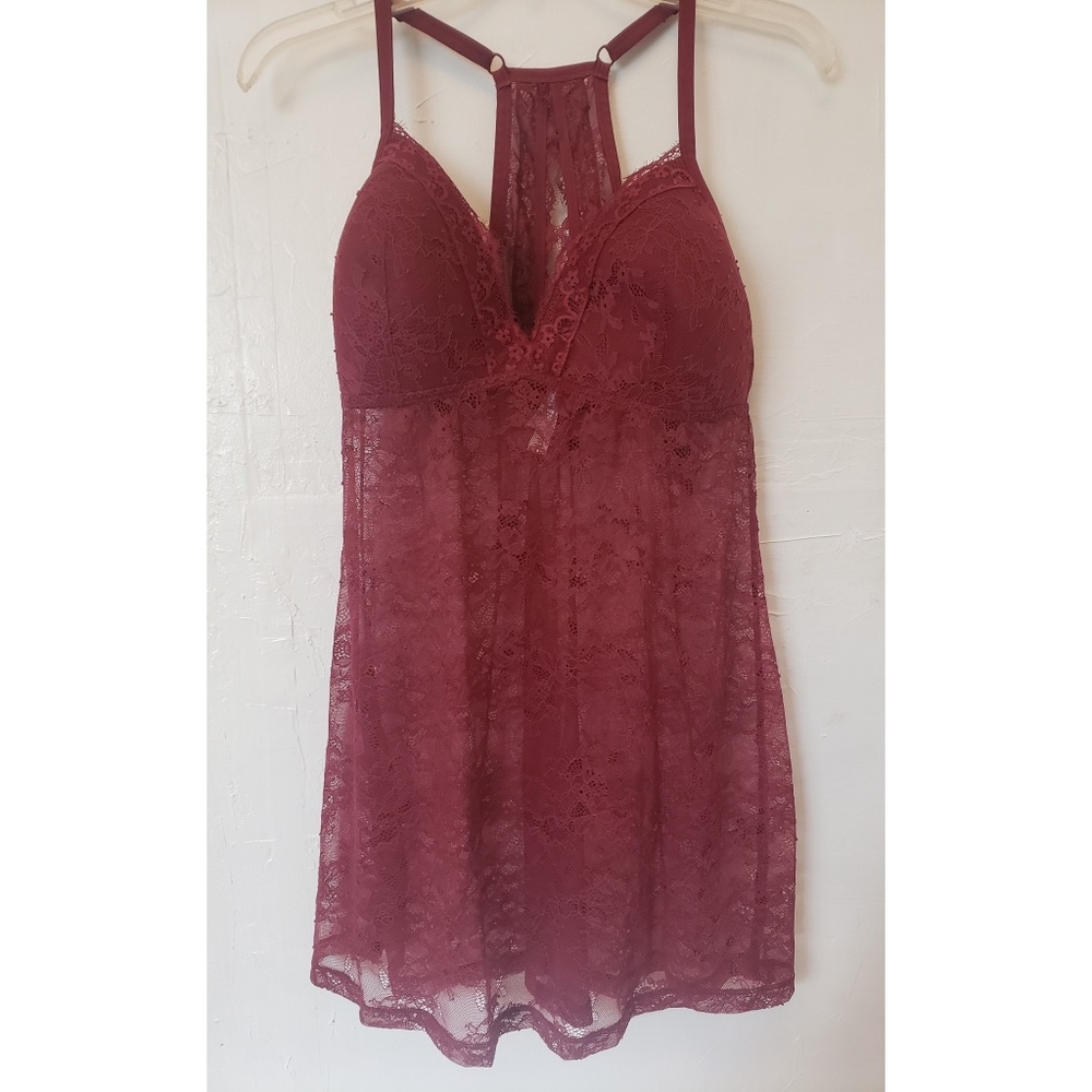 Burgandy Lace Slip